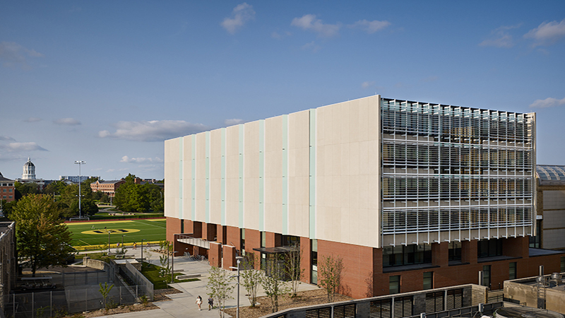 Exterior photo of the Patient-Centered Care Learning Center at the MU School of Medicine.