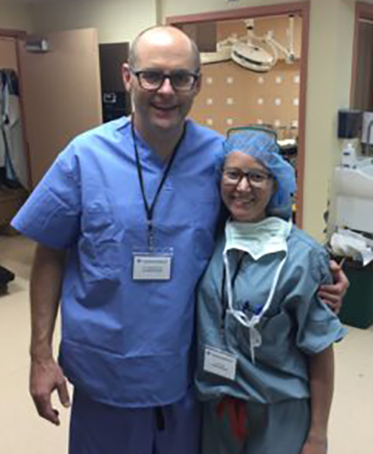 Dr. Bradley Crow and Emily Crow, PA, at Belau National Hospital Palau.