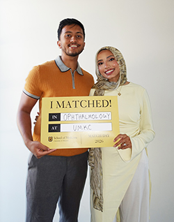 Anya Rahman celebrates her ophthalmology early match 