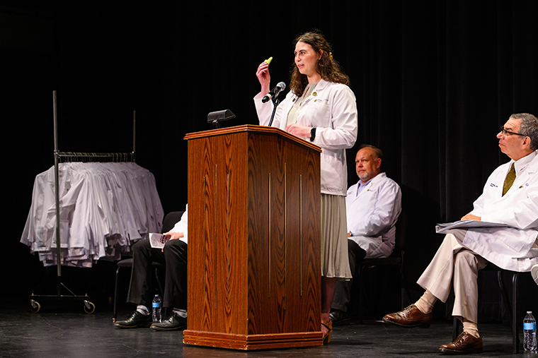 Destri Eichman at the 2025 White Coat Ceremony.