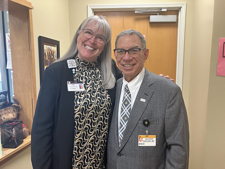 Sara Barnett poses with Dr. Barohn