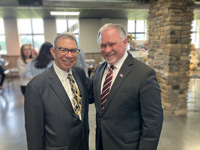 I'm celebrating the 75th anniversary with Jefferson City Mayor Ron Fitzwater.