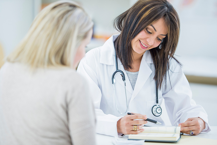 female doctor and patient