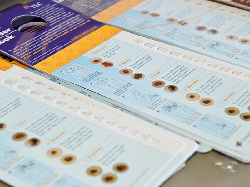 Skin cancer pamphlet at Ellis Fischel Cancer Center.