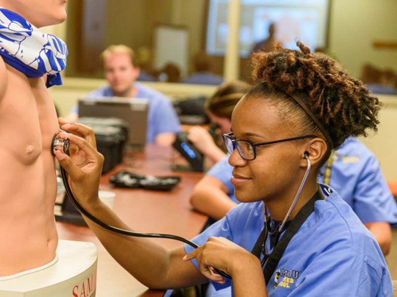 High school students from throughout the state of Missouri are participating in the Mini Medical School at the MU School of Medicine.