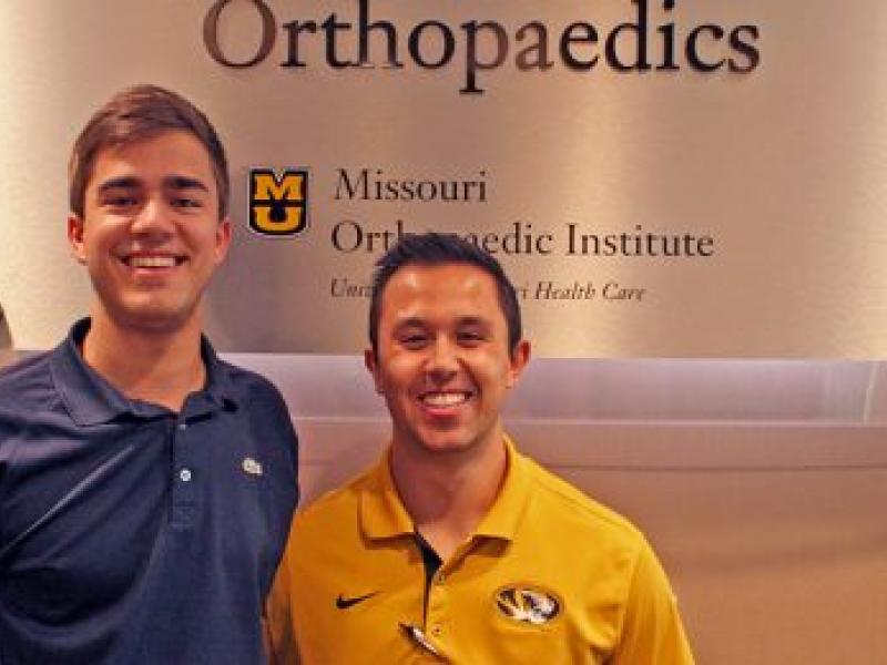 Eli Pratte and Alex Rodriguez at Biological Sciences Recognition Banquet