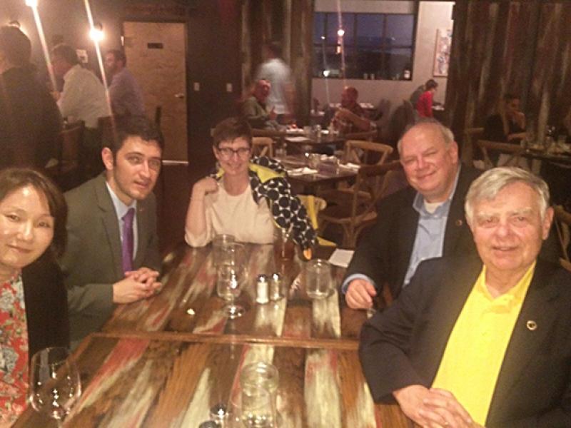 Sebastian Cardona Ramirez at dinner with other professors