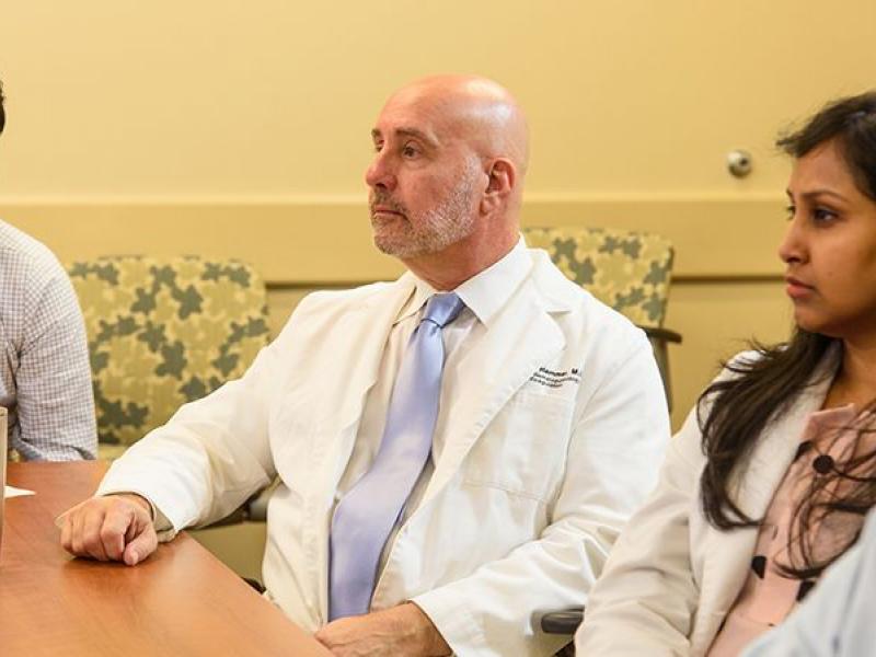 MU Health Care pathologist Richard Hammer, MD, participates in a tumor board