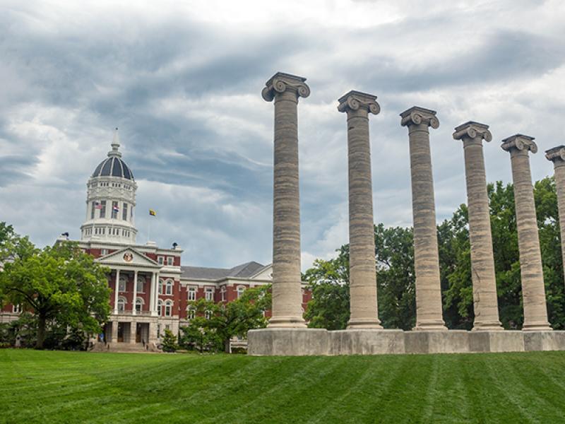 Jesse Hall and columns
