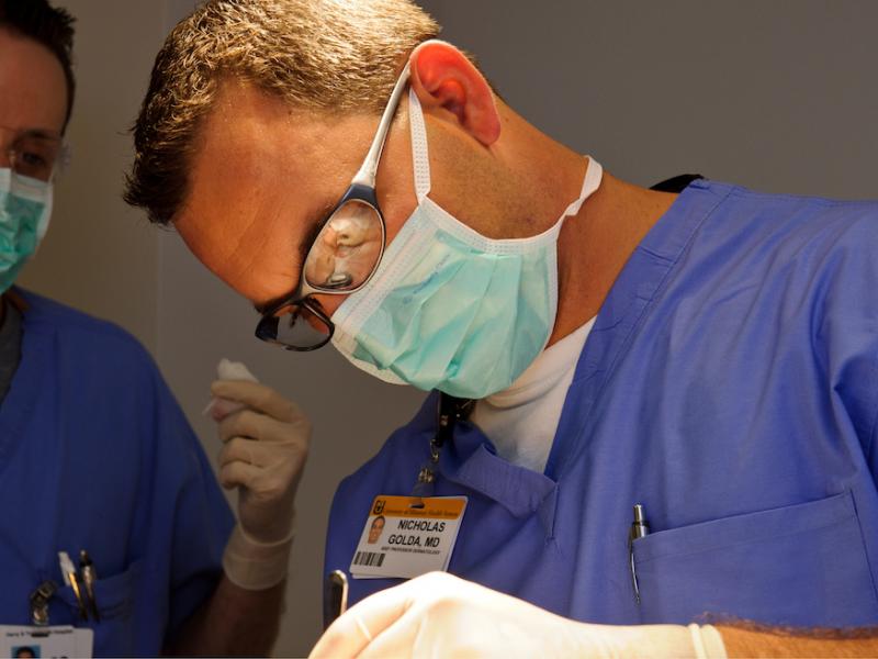Photo of doctor during procedure