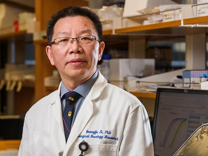 principal investigator Guangfu Li, PhD, DVM, Department of Surgery and Department of Molecular Microbiology and Immunology