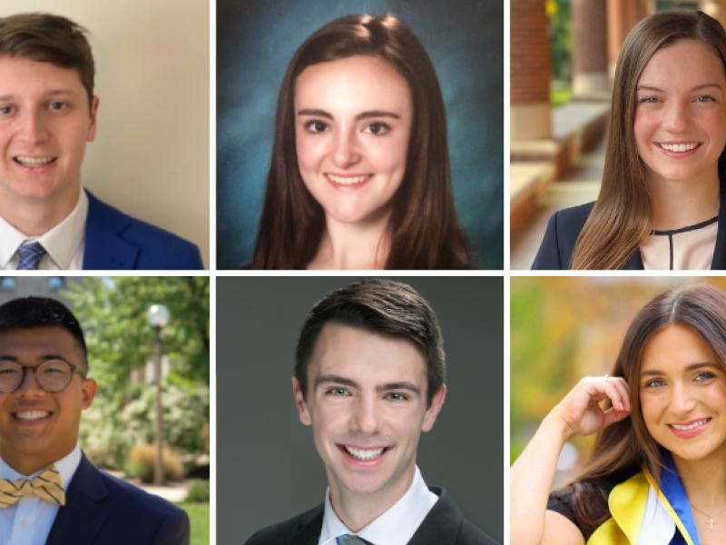 Nick Choma, Spencer DeLucia, Elizabeth Fletcher. Bottom row: Matt Gao, Alex Lee, Hayley Ockerhausen. Not pictured: Elizabeth Messenger