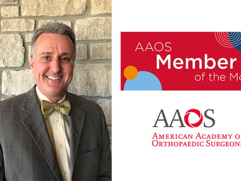 Dr. Cook as AAOS Member of the Month